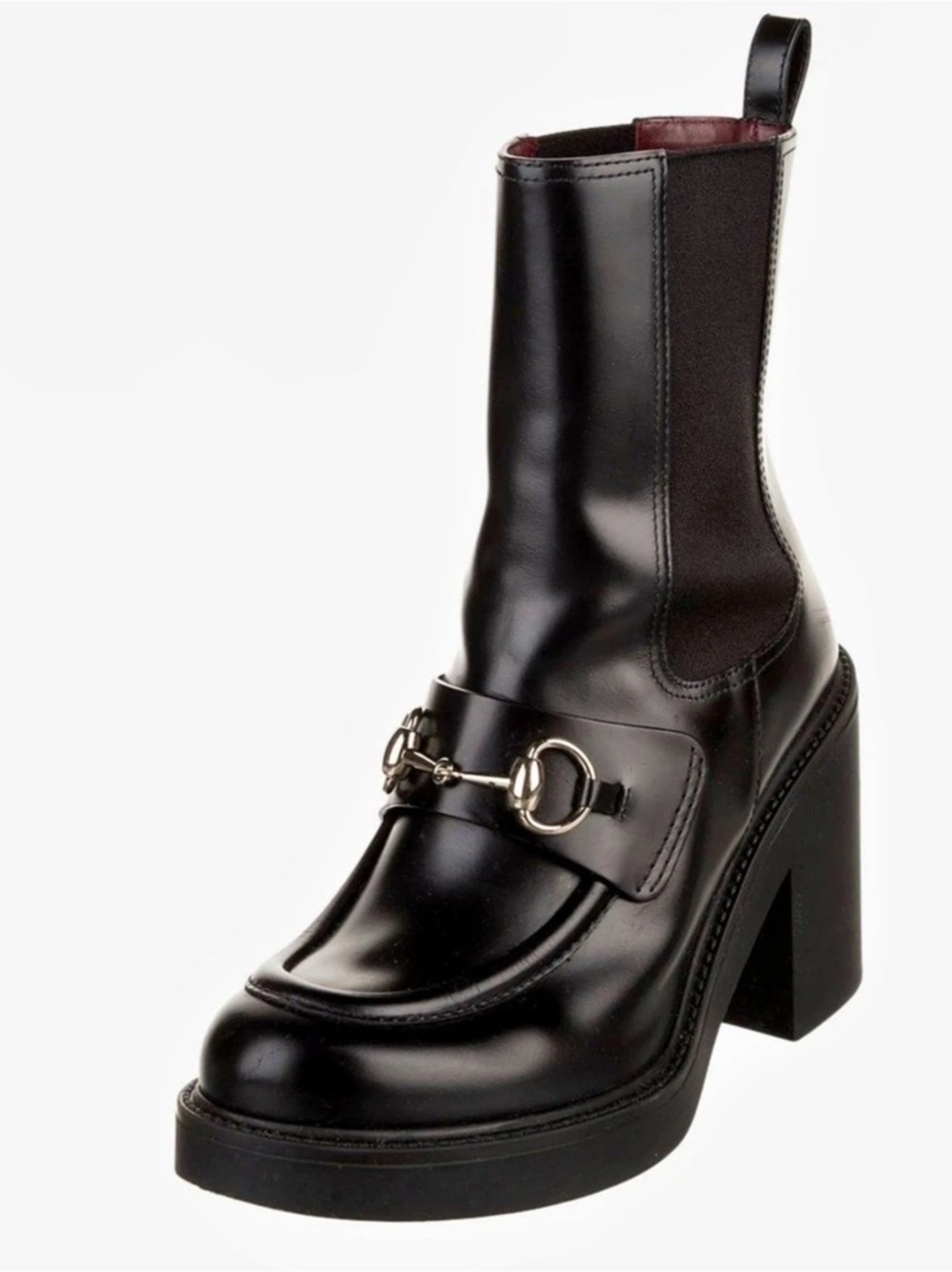 Gucci Horsebit Platform Ankle Boot Black EU 37 1/2